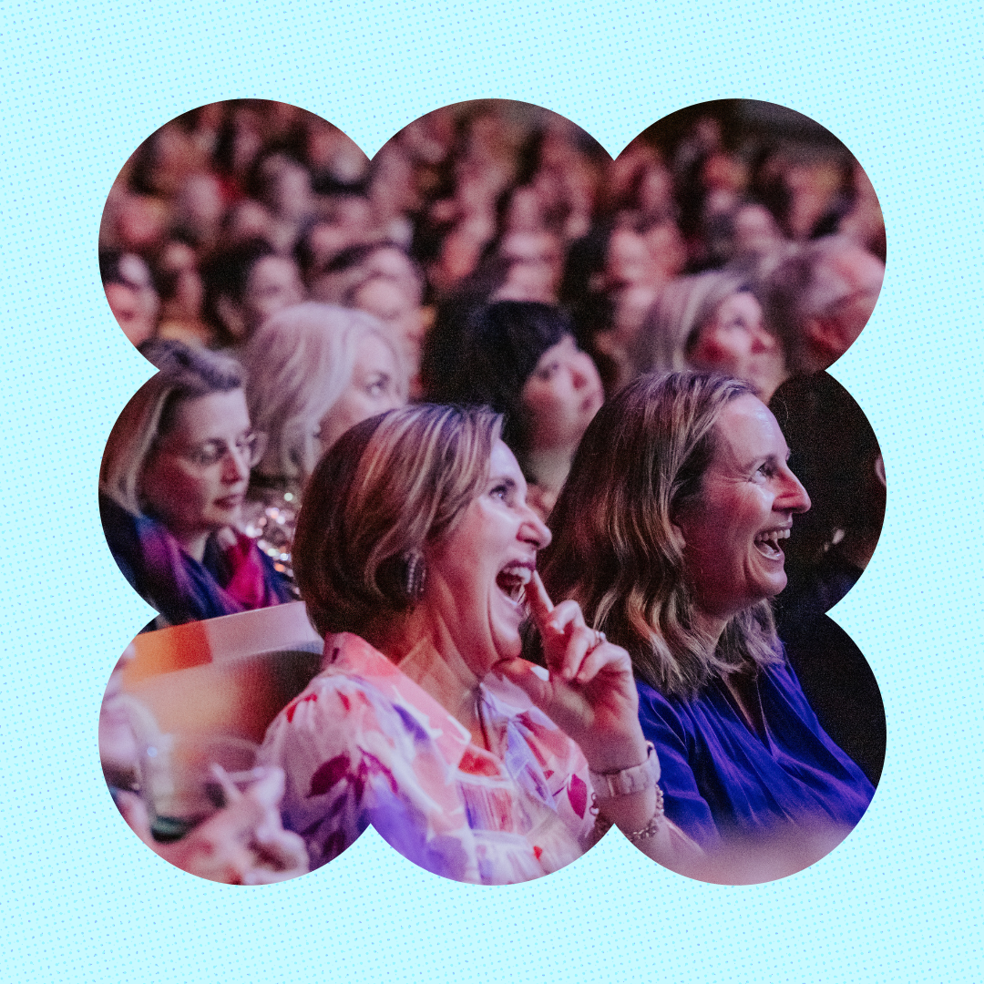 A sold-out crowd at a Mamamia Out Loud live show